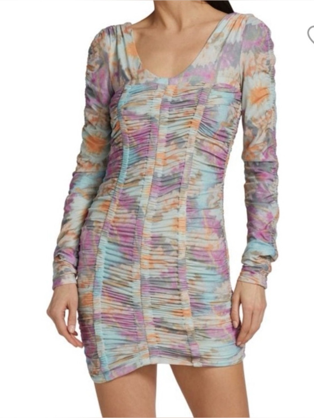ROTATE Birger Christiansen Daphny Ruched Scoop Neck Mini Dress - NEW - 36 - Picture 4 of 9